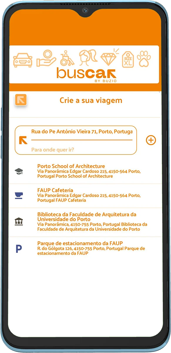 Cria a viagem e vê o preço antes de pedir