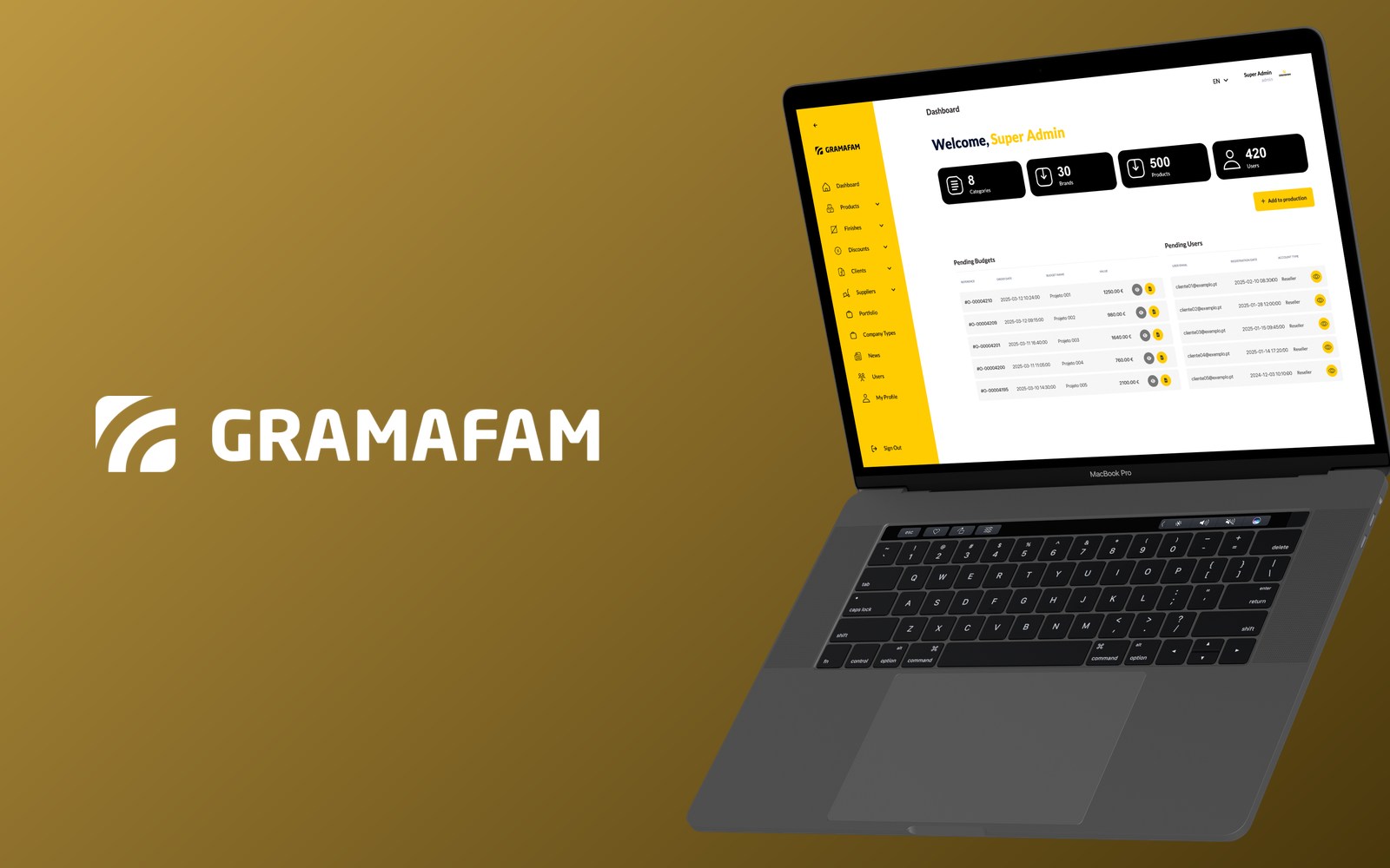 GRAMAFAM — plataforma de gestão